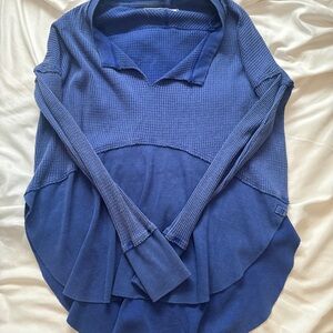 We The Free Vibrant Blue Textured Top